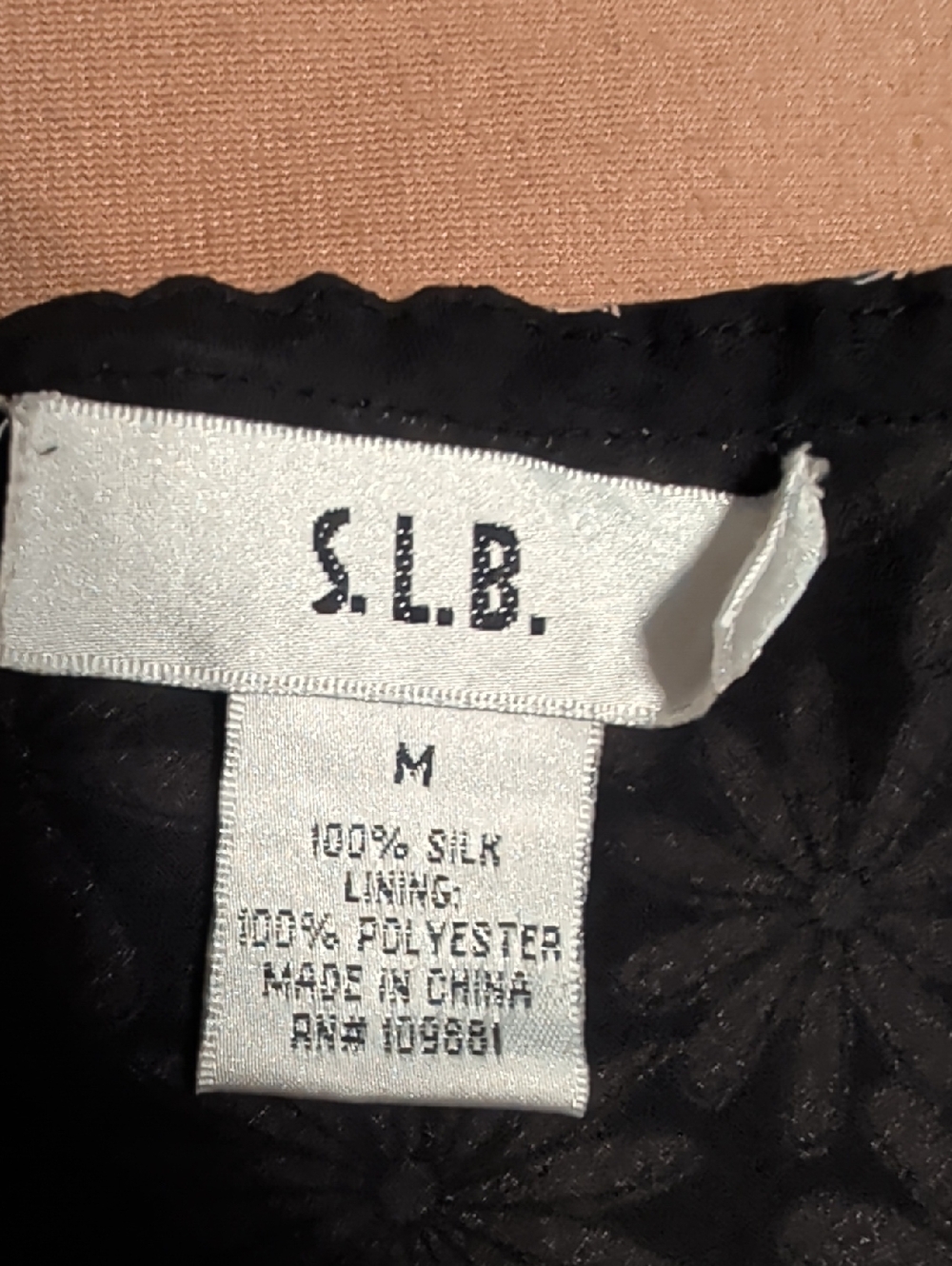S.L.B 100% Silk Black Midi Skirt with Pink Daisy Print and Polka Dot Hem - Picture 7 of 7